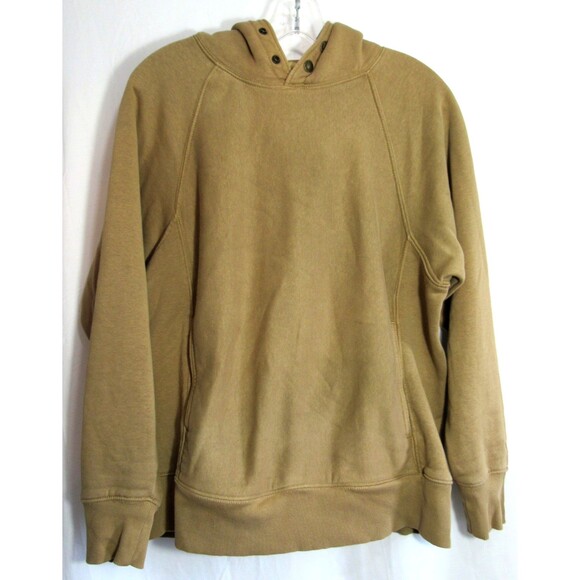 Filson Brown Snap Neck Long Sleeve Hoodie Pullover Sweatshirt Size Medium EUC - Picture 1 of 6